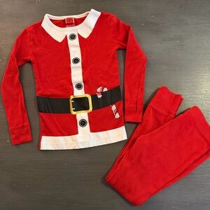 Children’s PJ Set Santa Christmas Size 5 pants shirt set 2 piece candy cane